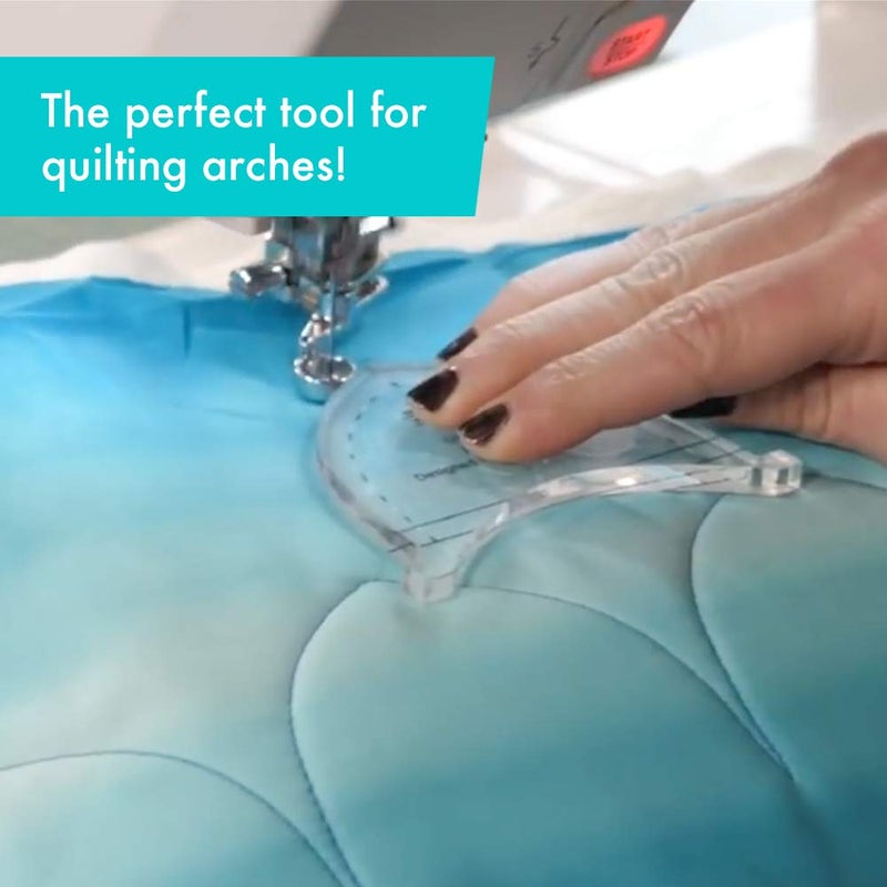 Creative Grids Machine Quilting Tool Archie - CGRQTA3 - Made in USA, Non-Slip Grip Acrylic Quilting & Sewing Template Ruler for Free-Motion Quilt Patchwork Design on Domestic Sewing & Longarm Machine - Image 2
